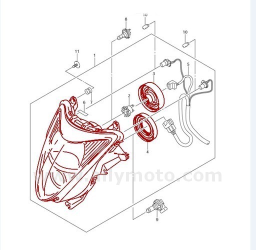 119 Motorcycle Headlight Clear Headlamp Gsxr1300 08-11@4